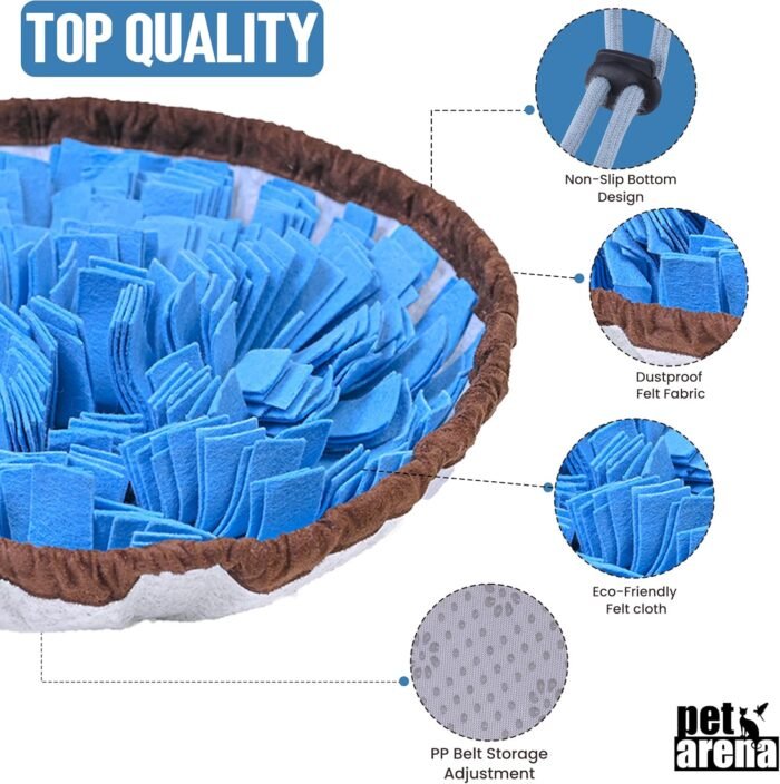 Snuffle Mat for Dogs - Adjustable Interactive Puzzle Toy for Large & Small Breed Slow Feeder for Mental Stimulation & Stress Relief Encourages Natural Foraging Ideal for Indoor & Outdoor Use