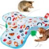 Potaroma Hide and Seek Cat Toys, in-The-Cover Unpredicatable Moving Feather, Interactive Kitten Wand Toy, Automatic Chargeable Cat Toy, Indoor Exercise Kicker for All Breeds, Floral Cover
