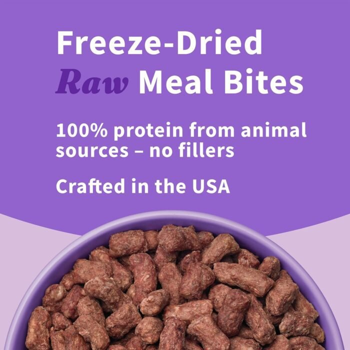 Halo Freeze Dried Raw Dog Food, Beef Recipe, 100% Protein Source, Real Meat for Natural Energy, Meal Bites, 14 Oz Bag
