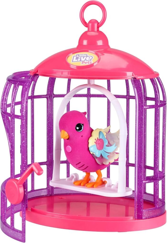 Little Live Pets - Lil' Bird & Bird Cage: Tiara Twinkles, New Light Up Wings with 20 + Sounds, and Reacts to Touch