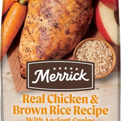 Merrick Healthy Grains Premium Adult Dry Dog Food, Wholesome And Natural Kibble With Chicken And Brown Rice - 4.0 lb. Bag