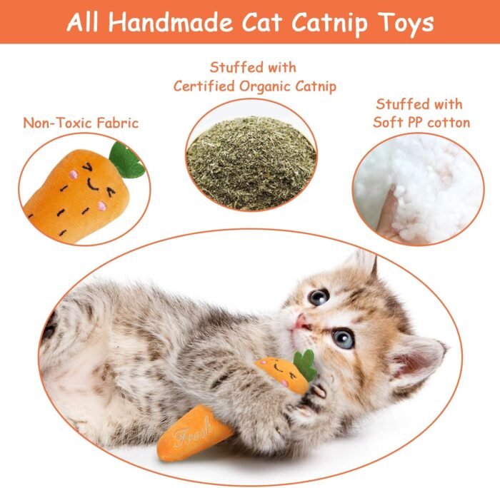 Catnip Cat Toys, Interactive Cat Chew Toys for Indoor Kittens Kitty, 5 Pack