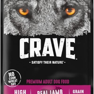 CRAVE Grain Free High Protein Adult Dry Dog Food with Lamb, 4 lb. Bag