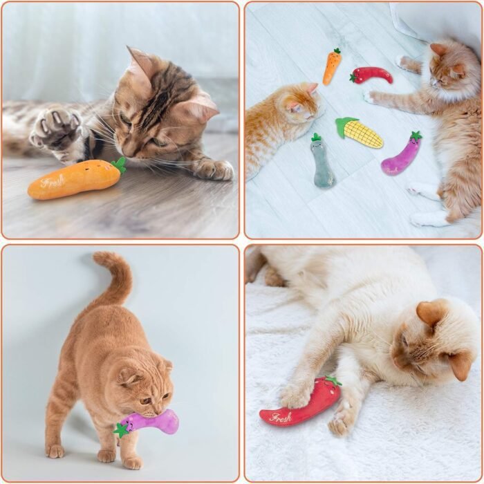 Catnip Cat Toys, Interactive Cat Chew Toys for Indoor Kittens Kitty, 5 Pack
