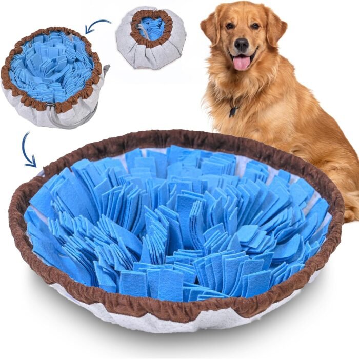 Snuffle Mat for Dogs - Adjustable Interactive Puzzle Toy for Large & Small Breed Slow Feeder for Mental Stimulation & Stress Relief Encourages Natural Foraging Ideal for Indoor & Outdoor Use