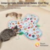 Potaroma Hide and Seek Cat Toys, in-The-Cover Unpredicatable Moving Feather, Interactive Kitten Wand Toy, Automatic Chargeable Cat Toy, Indoor Exercise Kicker for All Breeds, Floral Cover - Image 2